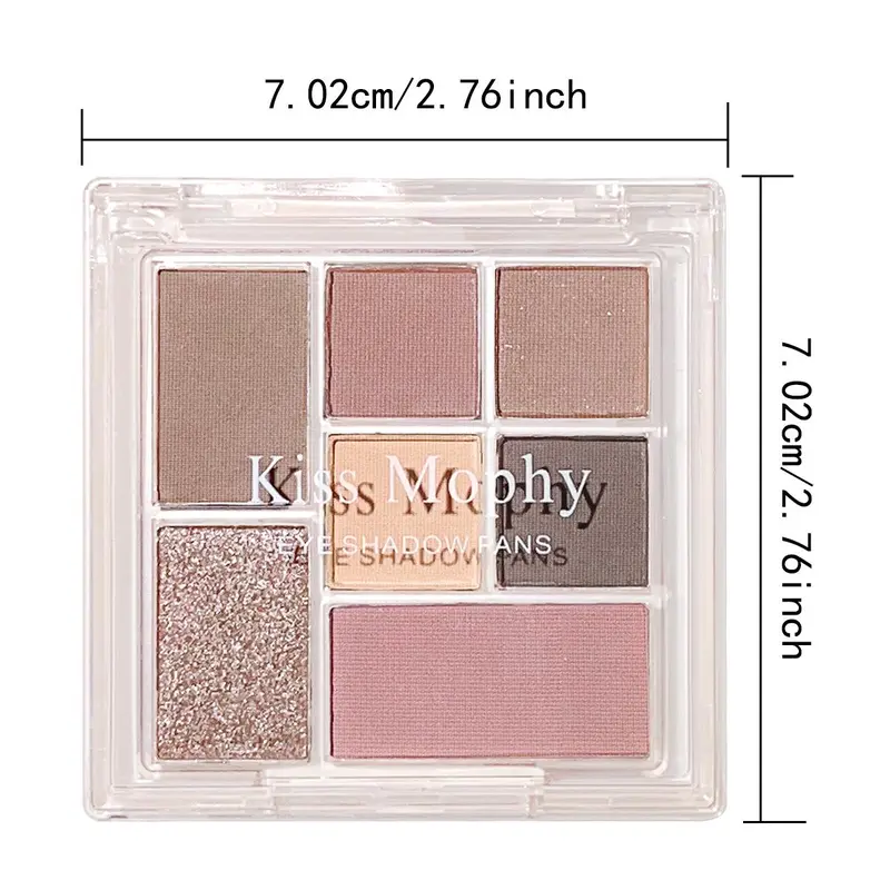 7 Color Eyeshadow Palette, 1 Count Matte & Shimmer Eyeshadow Palette, Long Lasting Eye Makeup Palette, High Pigmented Blendable Eyeshadow Powder 1