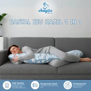 Obayito Bantal Ibu Hamil Multi-Function 7 in 1 - Katun Satin Jepang