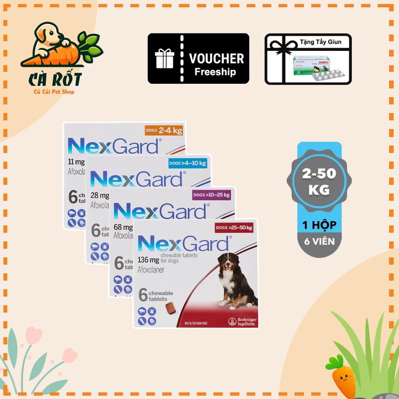 NexGard - Viên nhai phòng & trị ve, rận, bọ chét, ghẻ demodex, sarcoptes dành cho chó Nexgardspectra