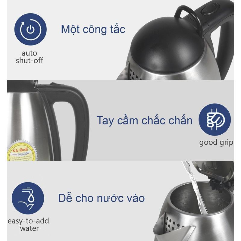 [Chính hãng] [HỎA TỐC] Ấm siêu tốc Gali GL-0025 2.5 lít 2150W thép không gỉ bảo hành 24 tháng 6