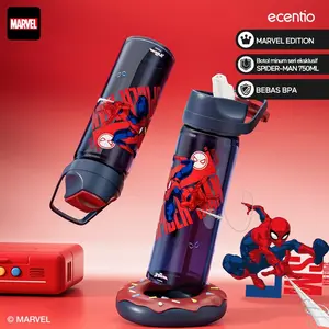 ECENTIO Spider man botol minum anak 750ml Leak-Proof ACC8
