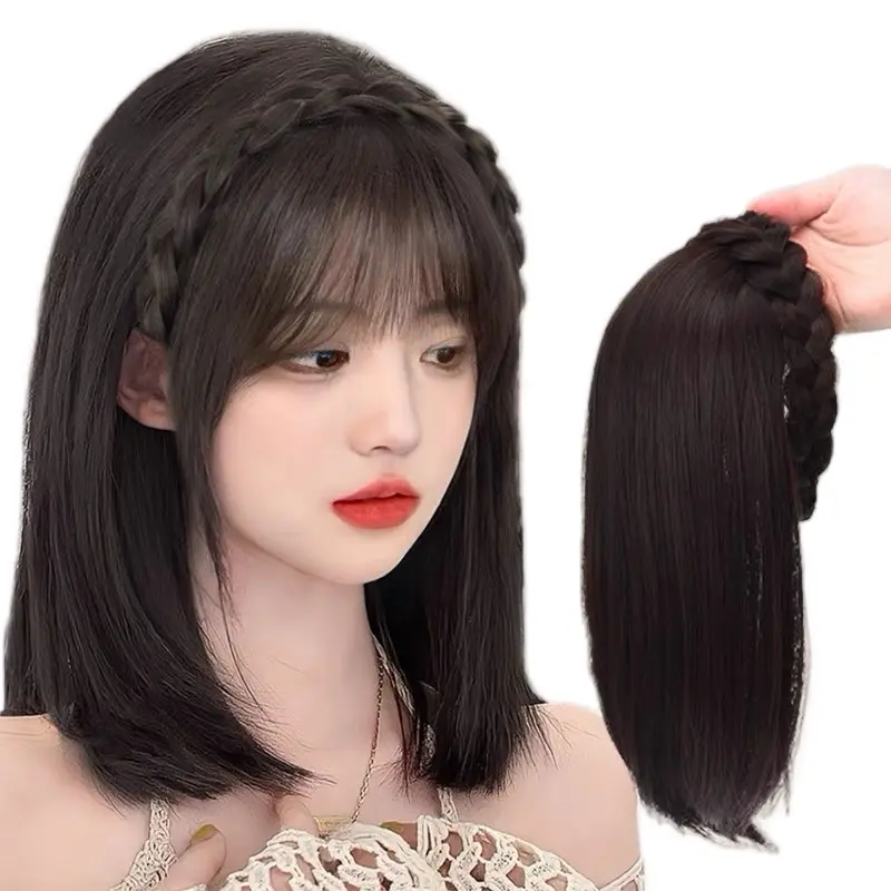 Tóc cài cúp ngắn 35cm, chất liệu sợi tơ mềm mượt giả Wig Women 0