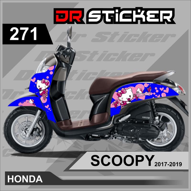 548  Sticker Striping Semi Full Scoopy New - Striping Scoopy New Desain Hello Kitty Pink,Merah,Biru 4