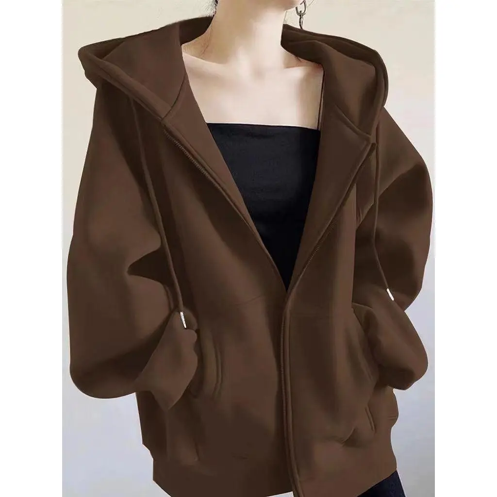 Foreign Trade Cut Label Tail Order Counter Withdrawal_Idle Style Fashion Hooded Sweater Men's and Women's Autumn and Winter Ruan Handsome Cotton Menswear Cardigan Customized Evening