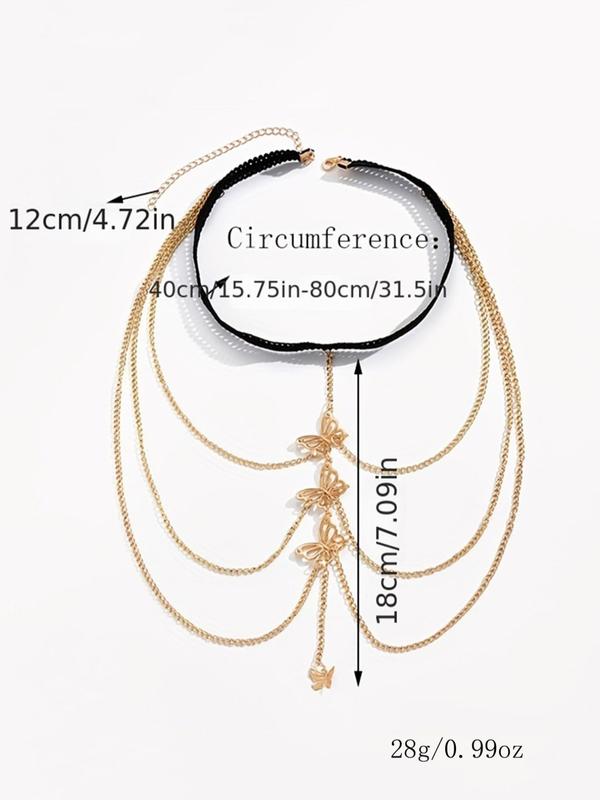 Women's Elegant Butterfly Decor Layered Thigh Chain for Women & Girls, Fashion Trendy All-match & Exquisite Jewelry for Gift for Party, Daily Decor 5