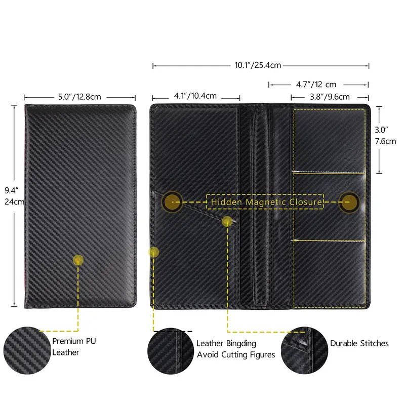 Car Registration & Insurance Card Holder, Vehicle License Document Compartment Card Holder, Interior Car Accessories for Women Men Teens 1