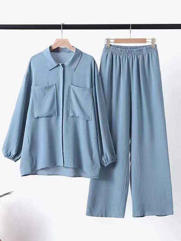 Product Introduction of 2024 Discount Middle East Muslim Long Sleeve Patch Pocket Hidden Placket Dyed Buckle Elastic Waist Trousers Shirt Outfit in Stock 7
