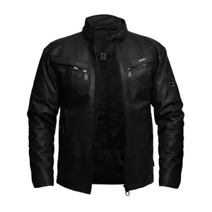 Jaket Touring Semi Kulit BKRS 006 / Jaket Motor Coklat Hitam Kerja Nyaman Racing Pria  Distro Cowok