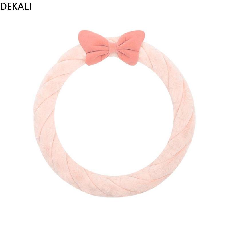 DEKALI Breathable Plush Car Steering Wheel Cover Anti-slip Inner Ring Steer Wheel Protector Cover Universal Warm Steering Wheel Sleeve Automobile 0