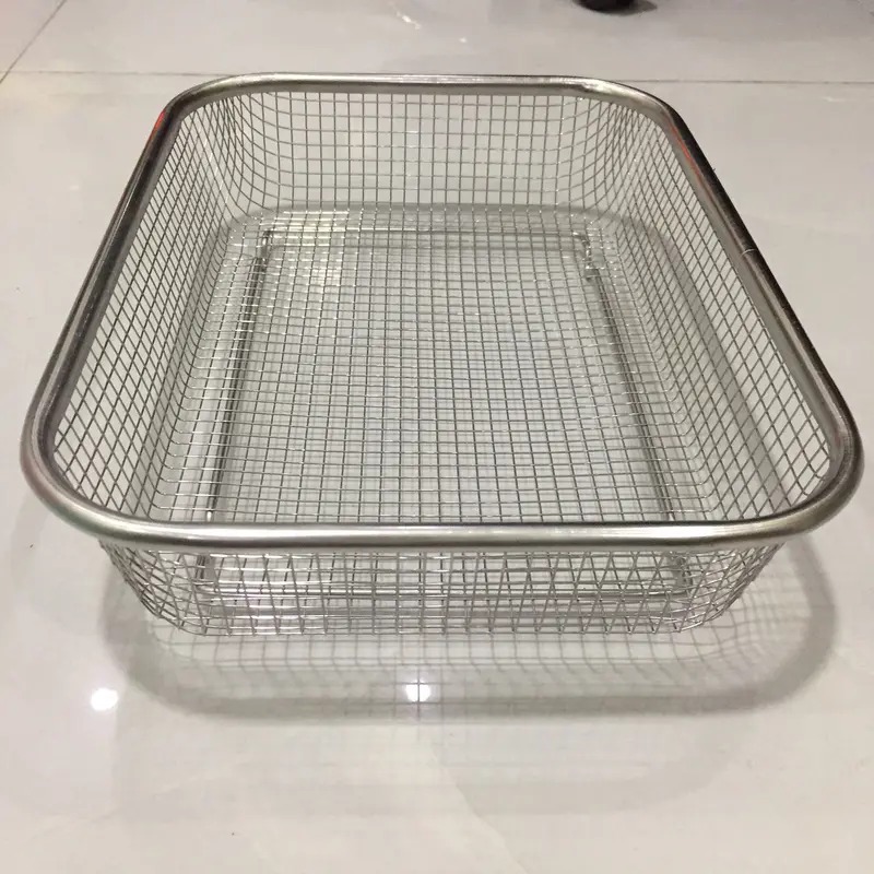 Rổ lưới inox không rỉ sét kích thước 29 x 21cm-Rổ Inox Lưới Đa Năng Giỏ Kitchen 2