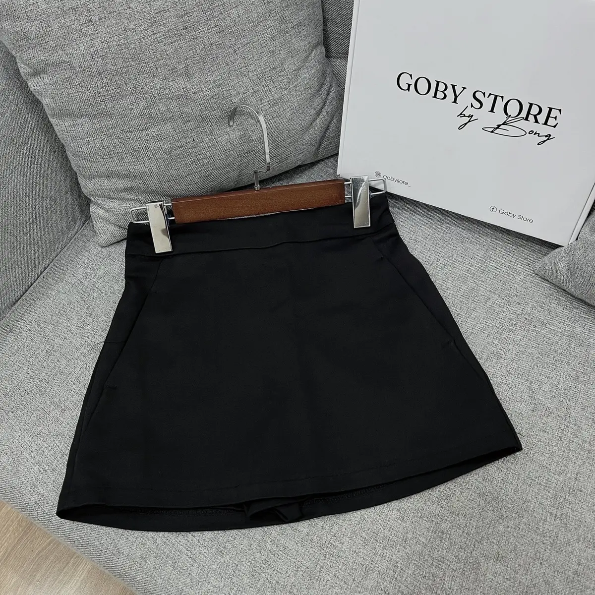 @gobystore Chân váy UMI chữ A sẵn lót quần