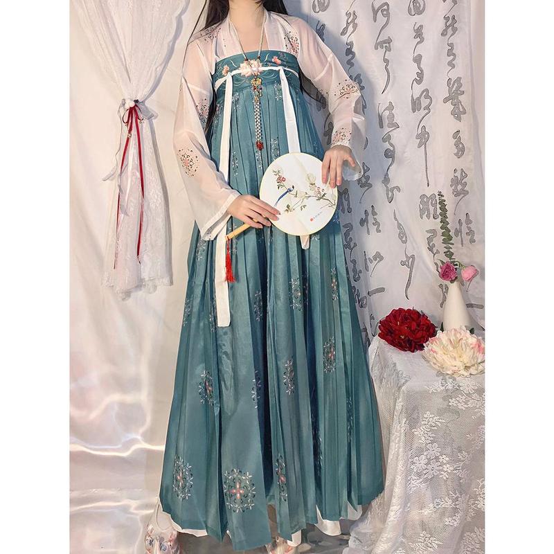 Quần Áo Trung Quốc, Váy Cao Ngực Đường Phố Phong Cách Trung Quốc, Trang Phục Cổ Trang Nguyên Bản Và Thật Dành Cho Nữ, Bộ Đầy Đủ, Thích Hợp Cho Mùa Hè, Củ Cải, Cân Nặng 70 Kilos, [Zezhi] 8