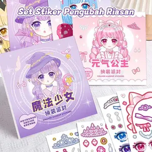 Mainan DIY Sticker Dress Up Book Princess Sticker Anak Sticker Make Up Wajah Quiet Book Edukasi Anak