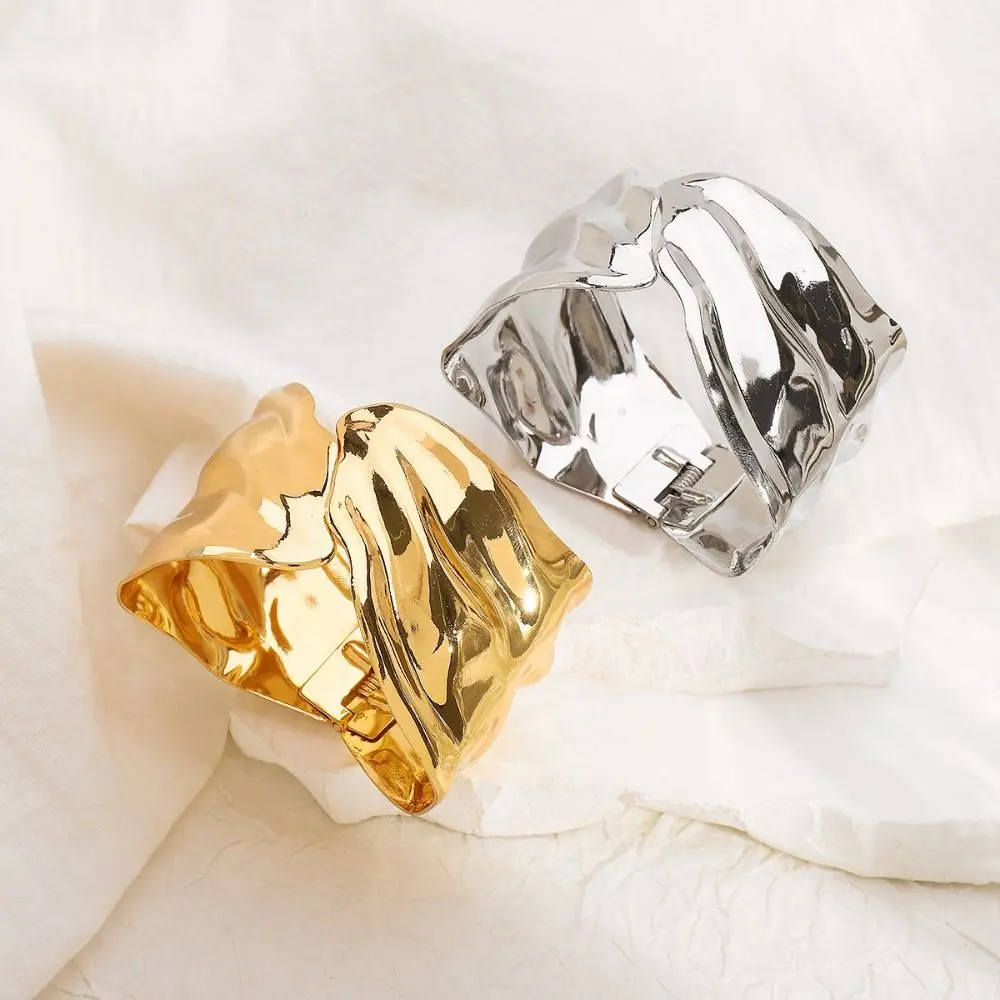 Exaggerated Metal Wide Irregular Open Bangle Europe American Style Minority Design Cuff Bangles Jewelry Accessories Alloy Exaggerated Bracelet Girls