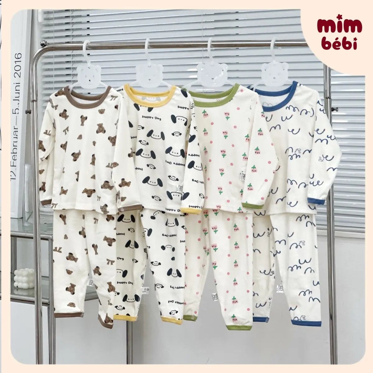 Bộ dài tay QCCC chất nỉ nhung siêu xinh và dày dặn dành cho bé trai bé gái từ 8.5kg đến 18kg