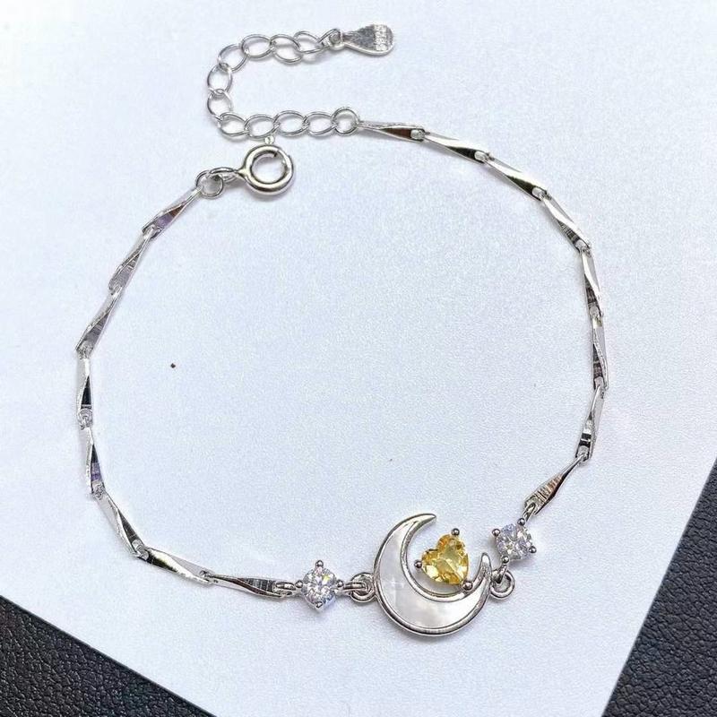 Product Introduction of Natural Amethyst Bracelet Inlaid S925 Silver Olivine Bracelet Topaz Bracelet for Women One Piece Dropshipping 1