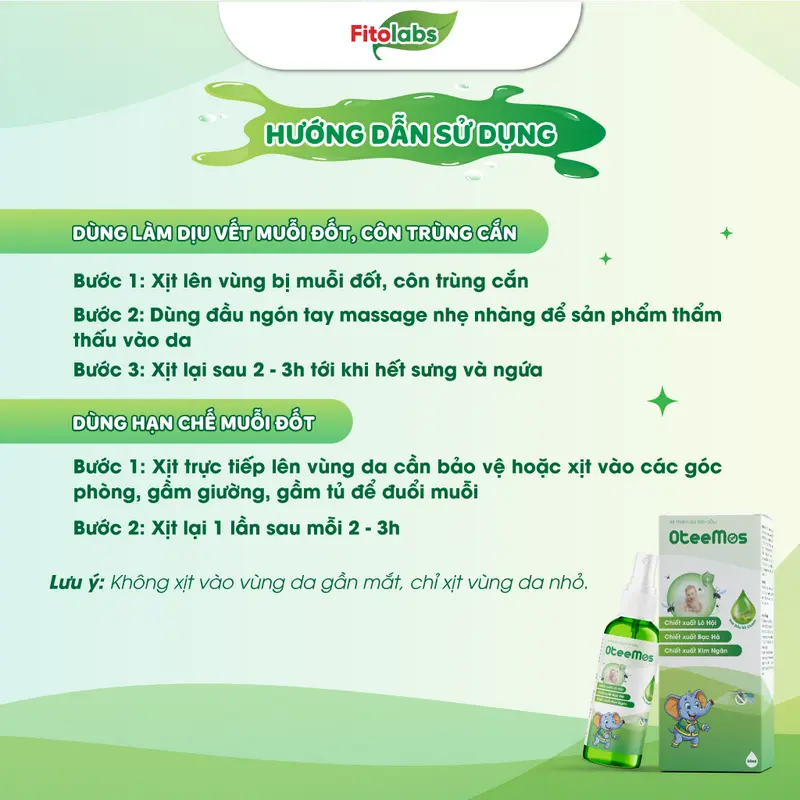 Xịt Tinh Dầu Thơm Da OteeMos An Toàn Cho Bé Ngừa Muối Đốt, Xua Côn Trùng Hiệu Qủa , Làm Dịu Da, Dưỡng Ẩm, Mờ Vết Thâm Lọ 50ml 7