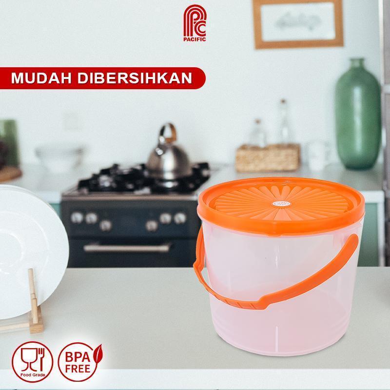 Product Introduction of PACIFIC Sealware Bulat Toples Plastik 3.5 Liter Alexa Food Container Wadah Makanan PAC-SEALWARE Varian Warna gagang hijau 0