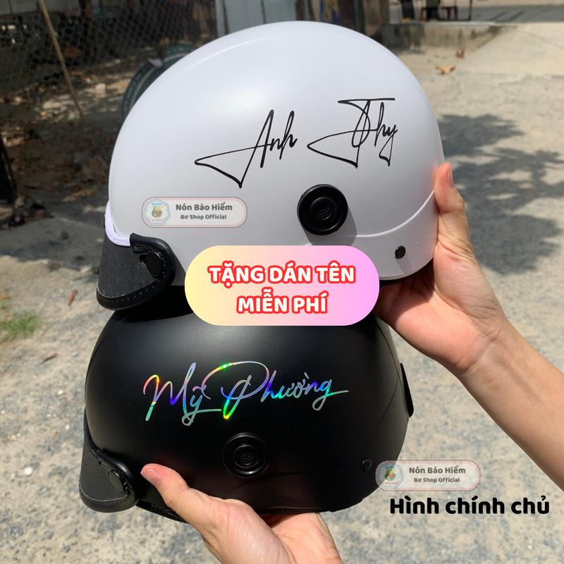 (GHI CHÚ TÊN) 1 Mũ Bảo Hiểm 1/2 Đầu Mỏ Mềm Loại 1, Nón Bảo Hiểm Nửa Đầu Mui Mềm Nhiều Màu Nhám Loại 1 Chất Liệu Nhựa ABS Cứng Bơ Shop Helmet