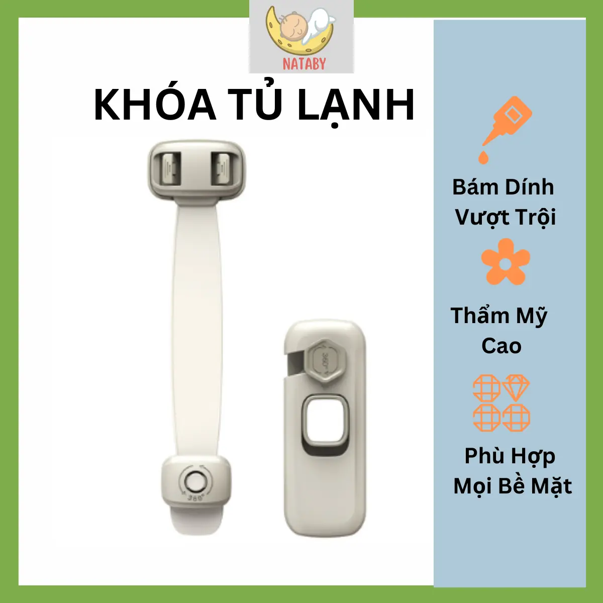 Khóa Tủ Lạnh, Tủ Đồ, Ngăn Kéo Tránh Kẹt Tay Cho Bé.