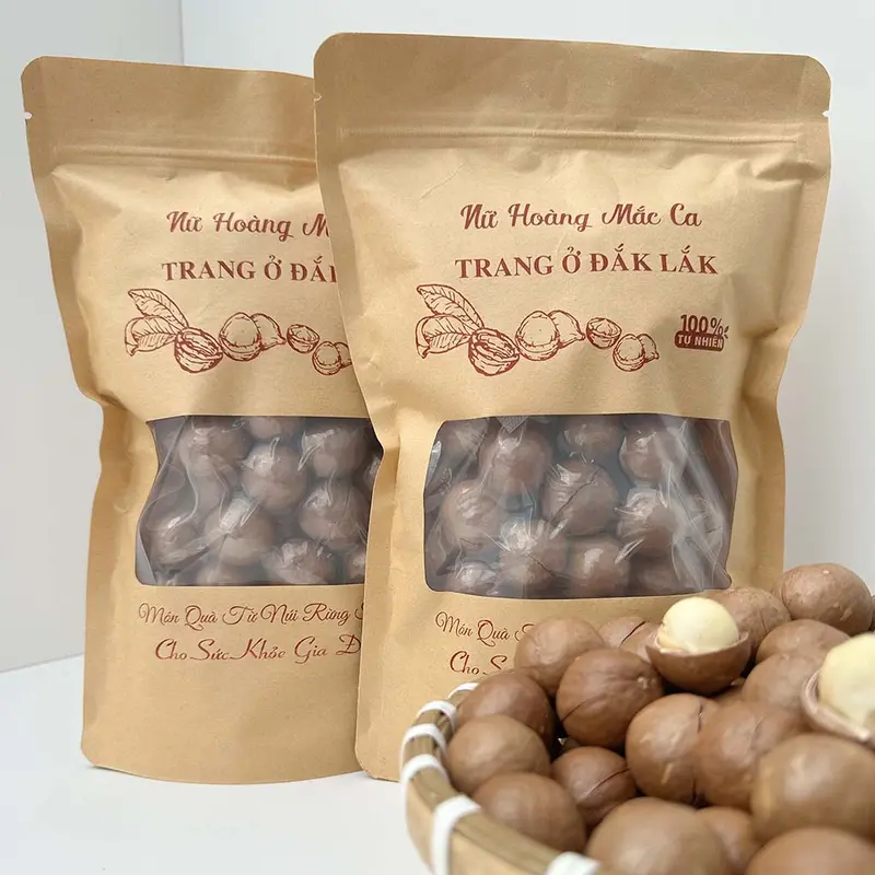 Hạt Macca nứt vỏ Size Trung | Trang Ở Đắk Lắk Snack Thức Ăn Food Nuts Ăn Vặt 1