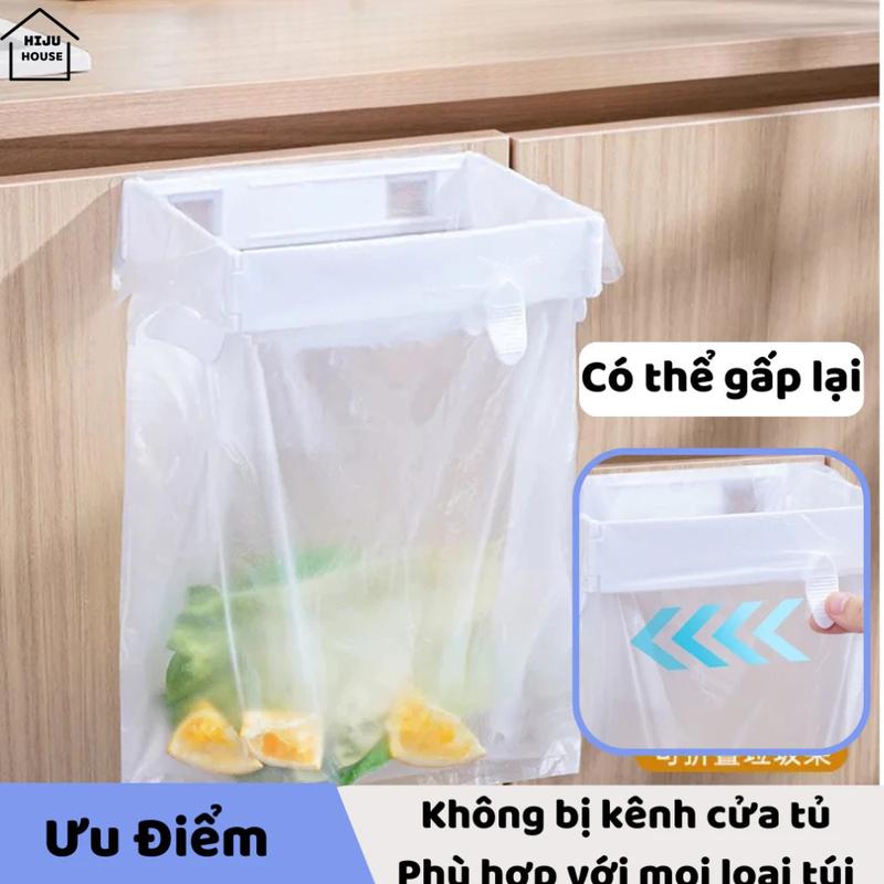 Thùng rác treo tủ bếp, giá đỡ túi đựng rác gấp gọn tiết kiệm thùng rác treo nhà vệ sinh
