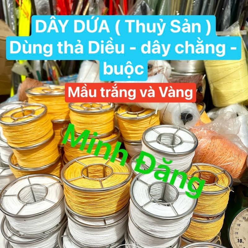 combo dây dứa vàng & Trắng + Guồng tay (dây thả diều )