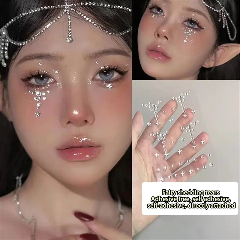 Dán Mặt Trang Sức, Kim Cương Hòa Nhạc, Trang Điểm Kim Cương, Mũi Nước, Kim Cương Vỡ, Kim Cương Ngọc Trai, Thích Hợp Cho Biểu Diễn Sân Khấu, Dán Mặt 2
