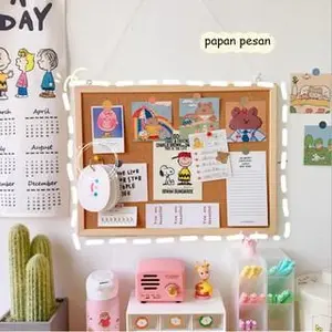 Martin Karma Softboard Vision Board Cork Board 20x30cm Coklat Muda Papan Buletin Kayu untuk Kantor Rumah dan Sekolah