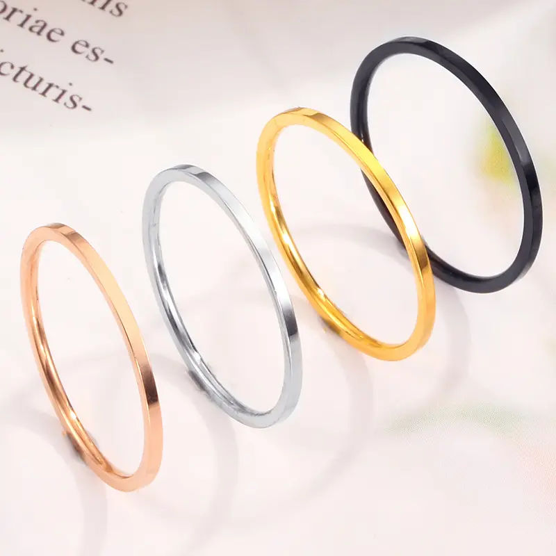 Popular Couple Ultra-Fine Glossy Titanium Steel Female Ring Simple Food Tail Ring Ring Stainless Steel Ornament