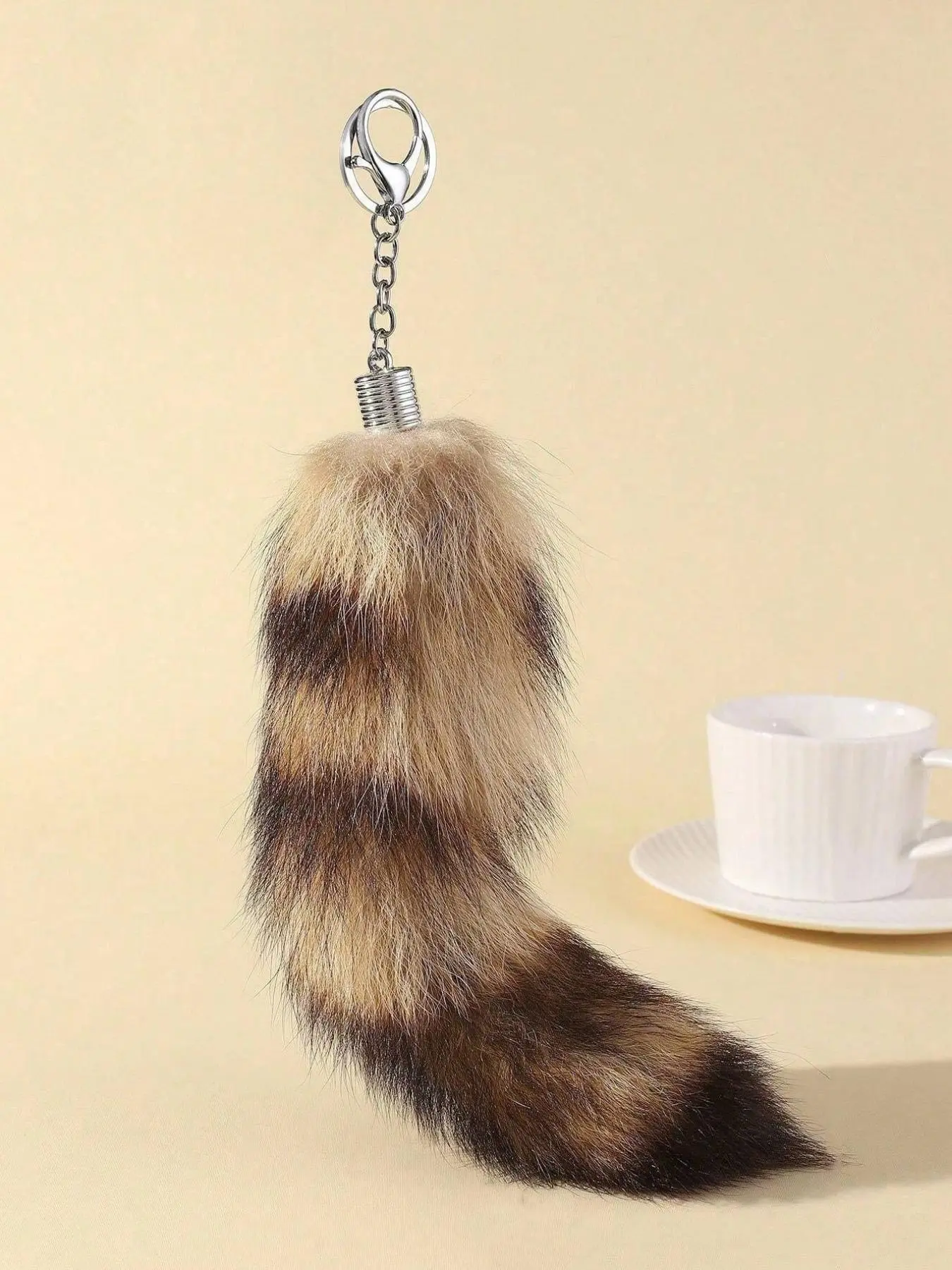 Cute Fox Tail Design Keychain, Faux Fur Keychain for Women & Men, Fashion Accessories for Daily Use, Trendy All-match & Exquisite Charm Keychain for Birthday Gift