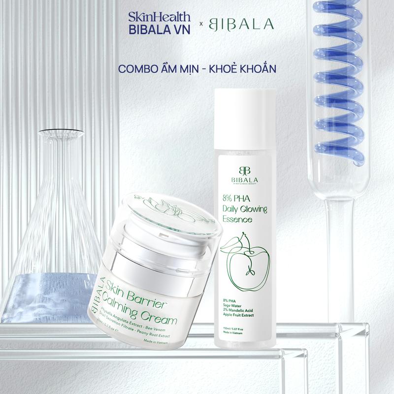 Bộ đôi Nước Dưỡng 8% PHA sáng da + Kem dưỡng tái tạo, giảm kích ứng 20G BIBALA