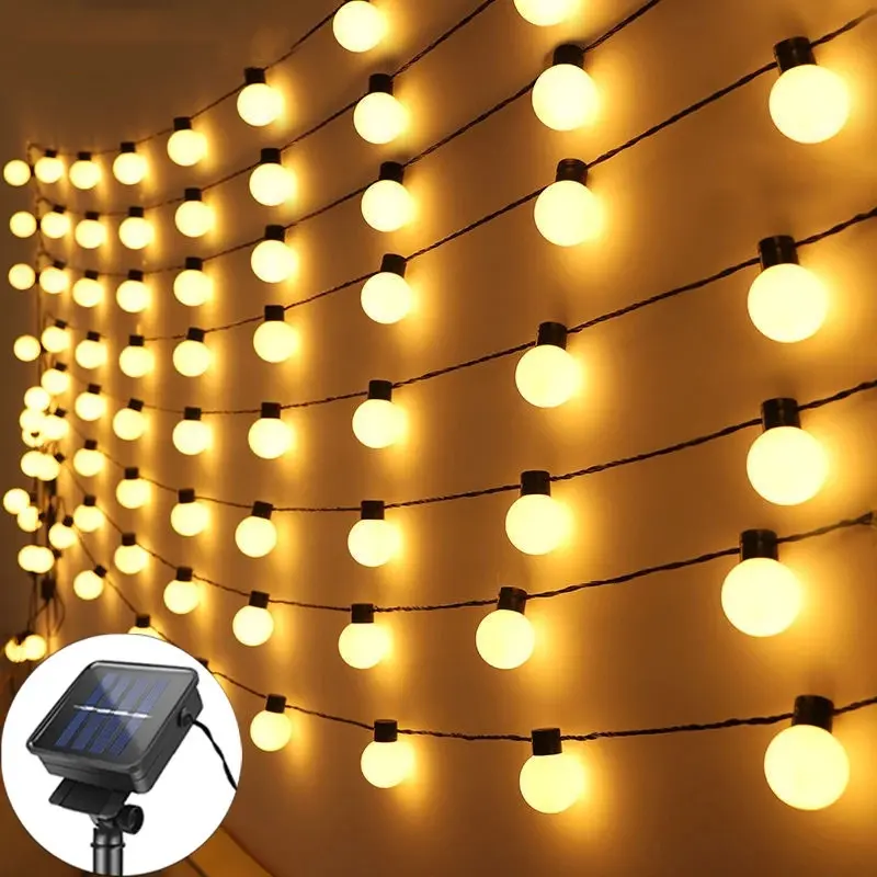 Lampu Mentol Bulat, RAYA, G50, Lampu Perkhemahan LED, Lampu Rentetan Bola LED, Lampu Jalur LED, Lampu Dalaman dan Luaran, Kalungan Dewi, Lampu Kalis Air, Lampu Khemah, Lampu Kelip, Sesuai untuk Perkhemahan dan Perkhemahan Lighting Putih