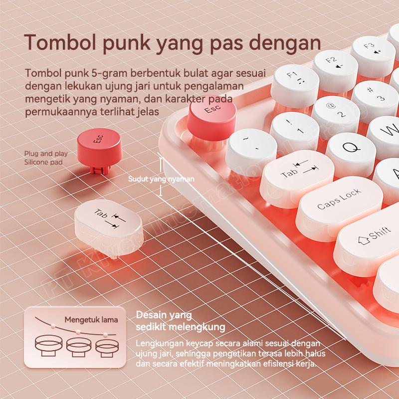 Ylv keyboard gaming Cantik K54 Mekanikal 98 Key untuk PC Laptop Warna Pink Putih Rose Gold Cocok untuk Gaming Kerja & Editing Ylv keyboard gaming Cantik K54 Mekanikal 98 Key untuk PC Laptop Warna Pink Putih Rose Gold Cocok untuk Gaming Kerja & Editing