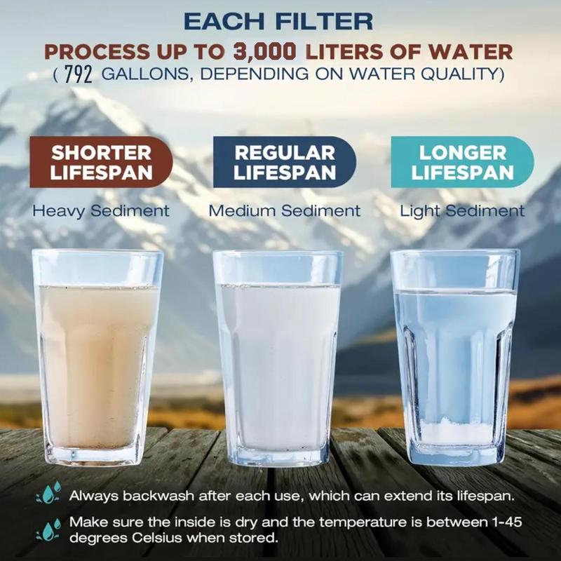 Outdoor Portable Water Filtering Straw, Compact Activated Carbon Water Filtering Straw for Hiking Camping Travel Fishing Mountaineering, Outdoor Water Filter, Hiking Essentials 8