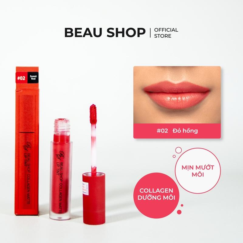 Son kem lì Beaushop collagen matte lip tint 4,5g Hàn quốc chính hãng