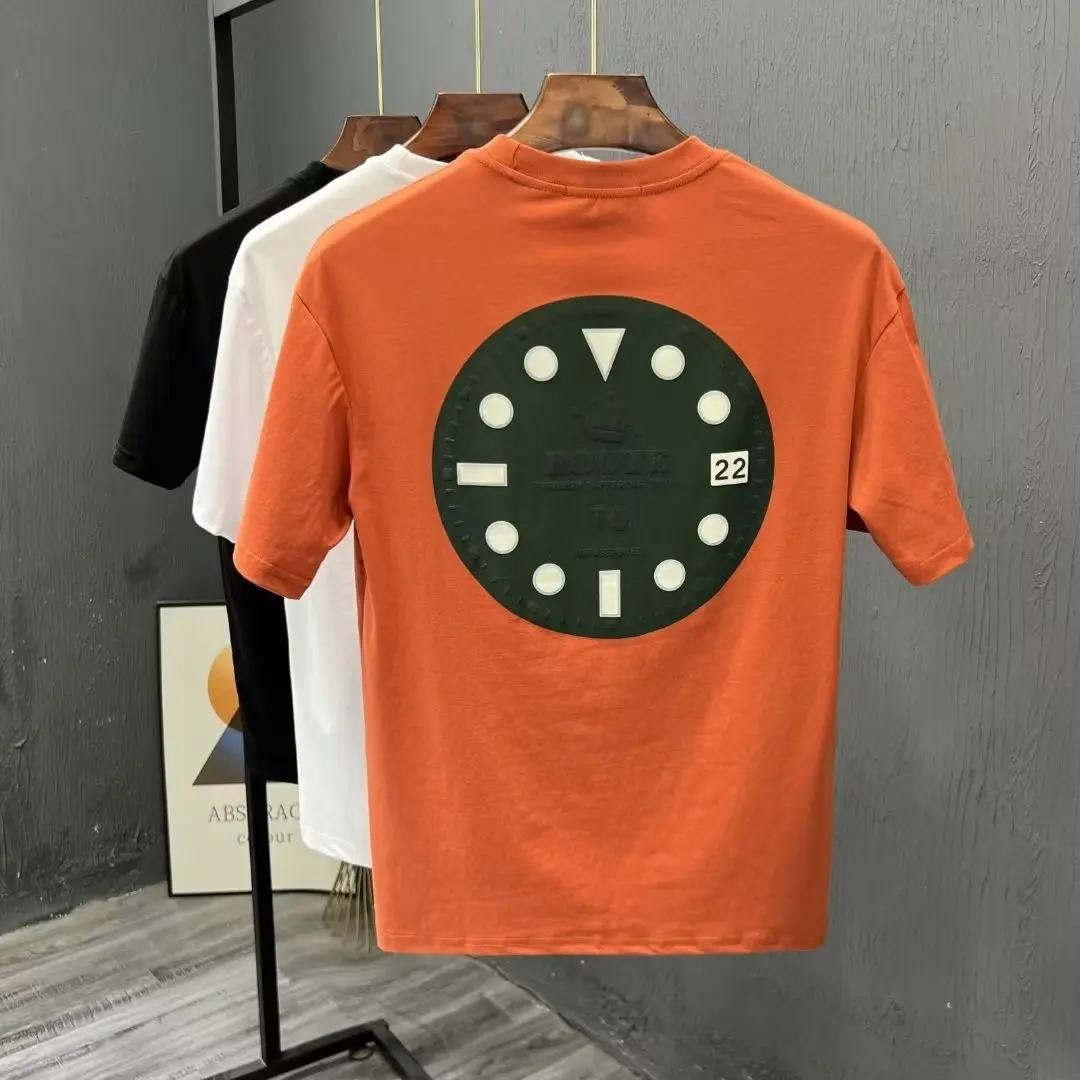 New Short-Sleeved T-shirt Men's Summer Korean Style Trendy Simple Half Sleeve Top Hong Kong Style Loose Casual Fashion Brand T-shirt