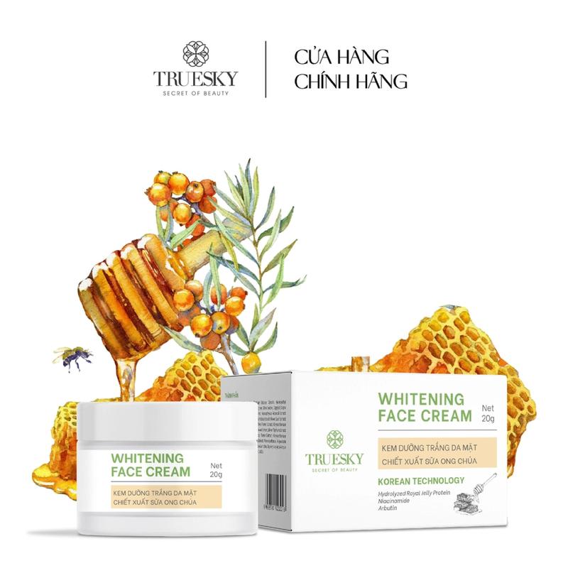 Size 30g - Kem dưỡng sáng da mặt chiết xuất sữa ong chúa - Truesky Whitening Cream - Kem face mặt, Skincare Chăm Sóc Da