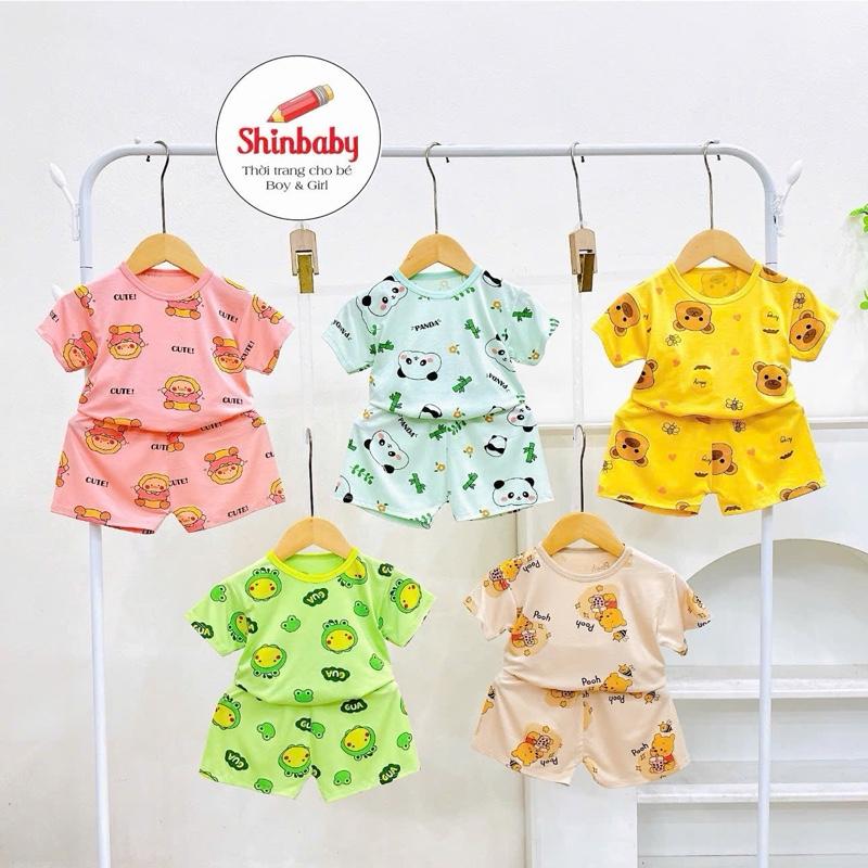 Set 5 Bộ Quần Áo Thun Lạnh Cộc Tay Mềm Mát Cho Bé Yêu Mặc Đi Học, Đi Chơi, Mặc Nhà Nhiều Hình In Siêu Dễ Thương -Tết, -Xmas