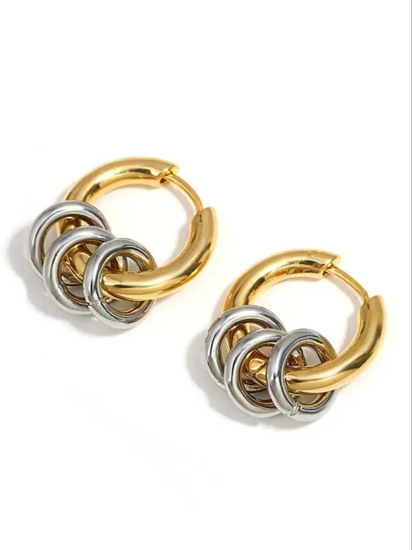 Minimalist Temperament Layers Hoop Earrings, Fashionable Earrings for Women & Girls, Trendy All-match & Exquisite Jewelry for Birthday Gift 8