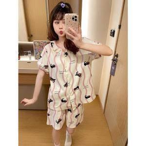 Set Piyama Wanita, Koleksi Musim Bunga Musim Panas, Kapas Sikat Premium, Selesa untuk Tidur, Gaya Pakaian Rumah Manis, Pakaian Ruang Tidur Selesa, Sesuai untuk Relaksasi Dalaman dan Tidur