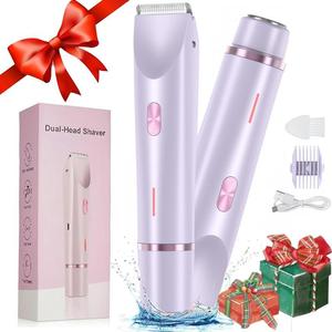 女性用電動ビキニトリマー、充電式2 in 1ボディ＆フェイシャル脱毛、防水仕様でウェット＆ドライ使用可能な女性用トリマー、冬・新年ギフト、バレンタインデーギフト