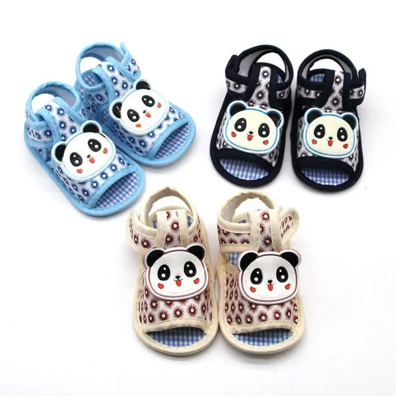 Baby Shoes Boy Girls  Cartoon Panda Print Sandals  Breathable Shoe for 0-18 Months