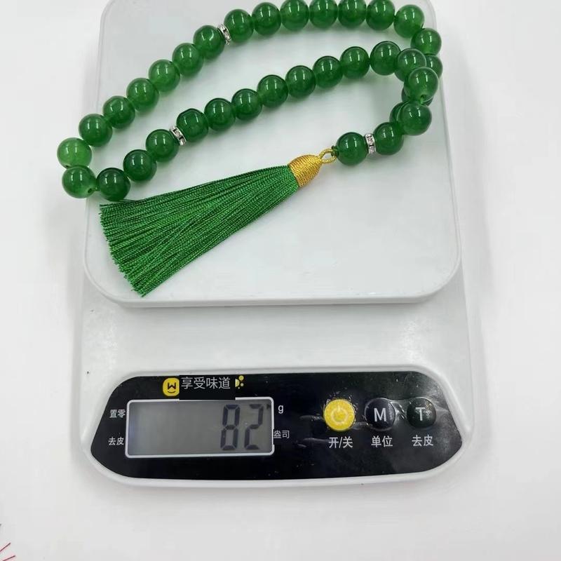 Product Introduction of 2025 New Fashionable Versatile Style33 Pieces 12mm Crystal Large Beads Golden Tassel Muslim Prayer Beads Tasbih 3