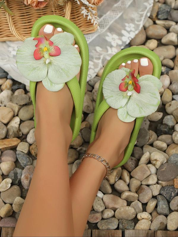 Women's Floral Decorated Slides, Casual Comfortable Home Slippers, Non-slip Slippers for Indoor & Outdoor Wear, Walking Shoes 2