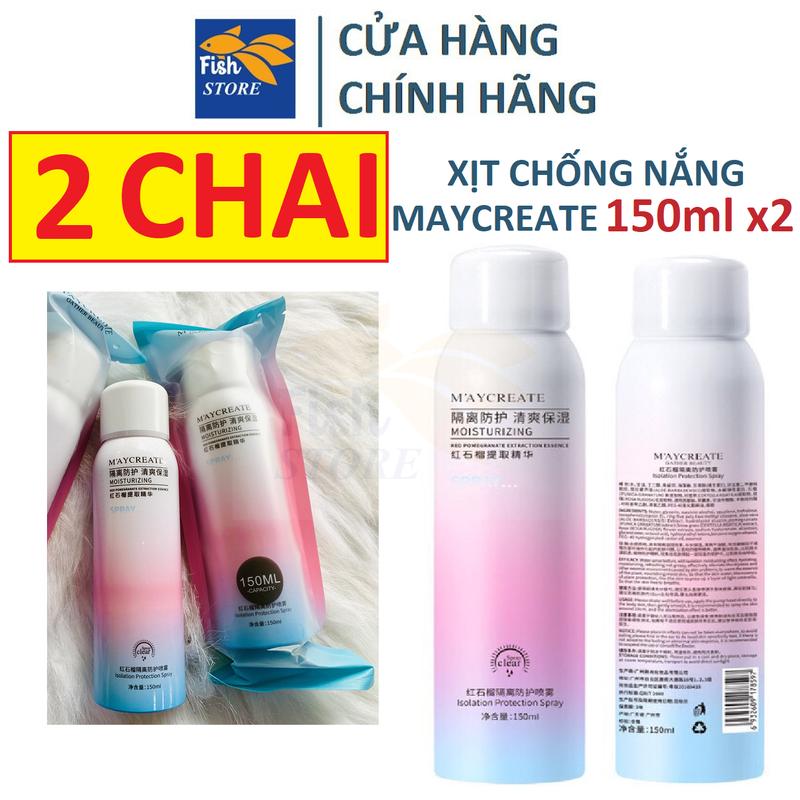Combo 2 Chai Kem Chống Nắng Body MayCreate 150ML Dạng Xịt Sun Cream nhà FISHVN Sunscreen Nữ