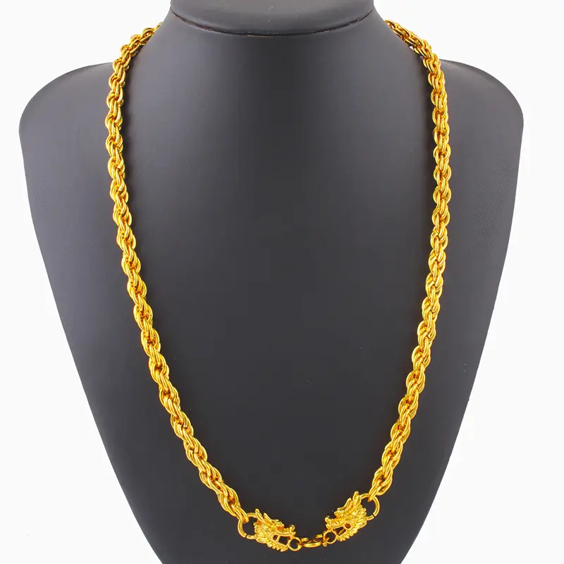 Dragon twist chains male dominated necklaces 60cm long 7mm thickness Jewelry necklaces for Men