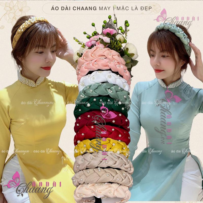  Băng đô vải bờm cài tóc tết điểm ngọc phụ kiện áo dài cách tân truyền thống đẹp Nữ Women Đinh 