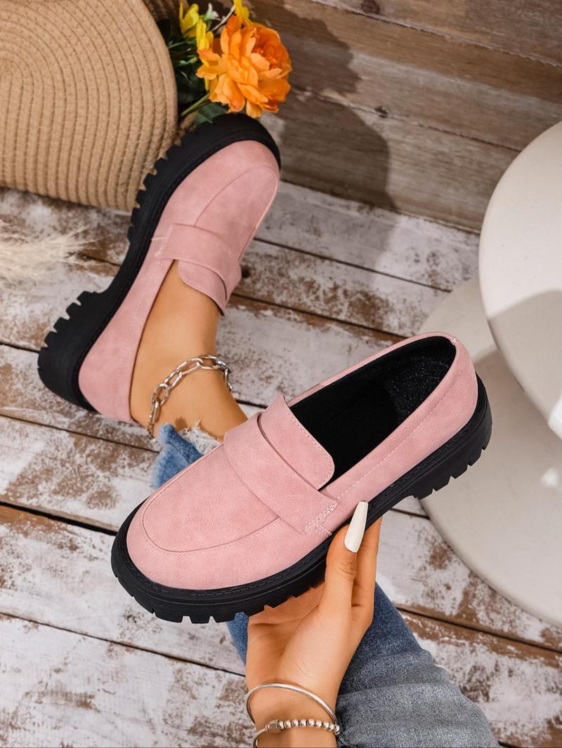 Product Introduction of Women's Fashionable Solid Color Slip on Loafers, Casual Comfortable Breathable Shoes for Daily Wear, Lightweight Breathable Shoes for Women & Girls 6