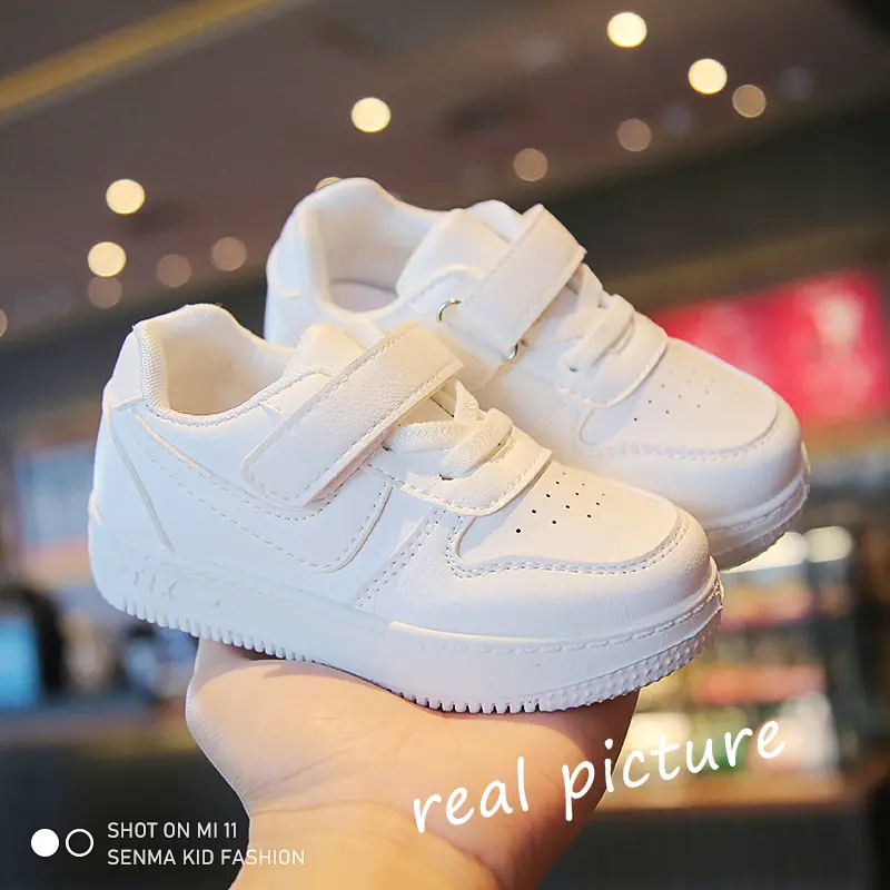 SENMA White Shoes For Kids Boys Rubber Shoes Korean Kids Shoes For Girls Fashion Baby Shoes Sneakers 1 to 3 Years Old
